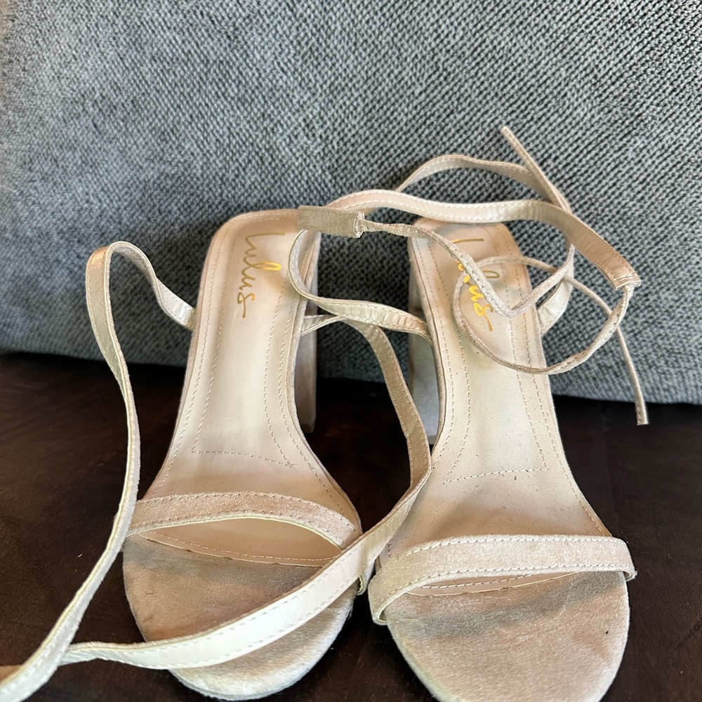 Lulu's Beige Strappy Heels